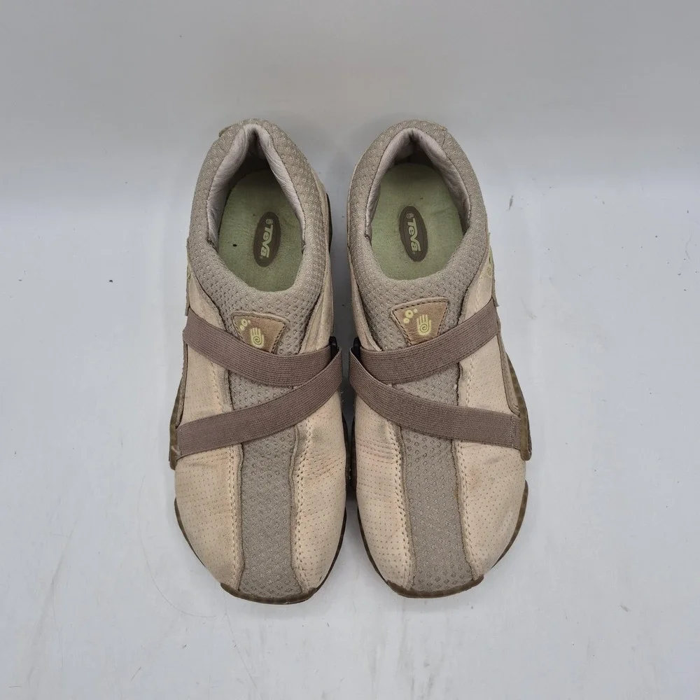 Teva Shoes Womens Size 6.5 Taupe Beige‎ Slip On Hook Loop Casual Comfort 6345